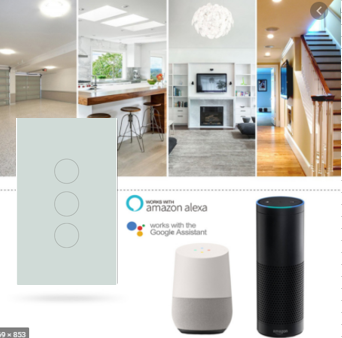 [HCM]Công tắc thông minh Cao cấp Tuya Smart Life - Công tắc cảm ứng nhà thông minh 3 nút ấn kết nối Wifi (New Design 2021) - iohome )