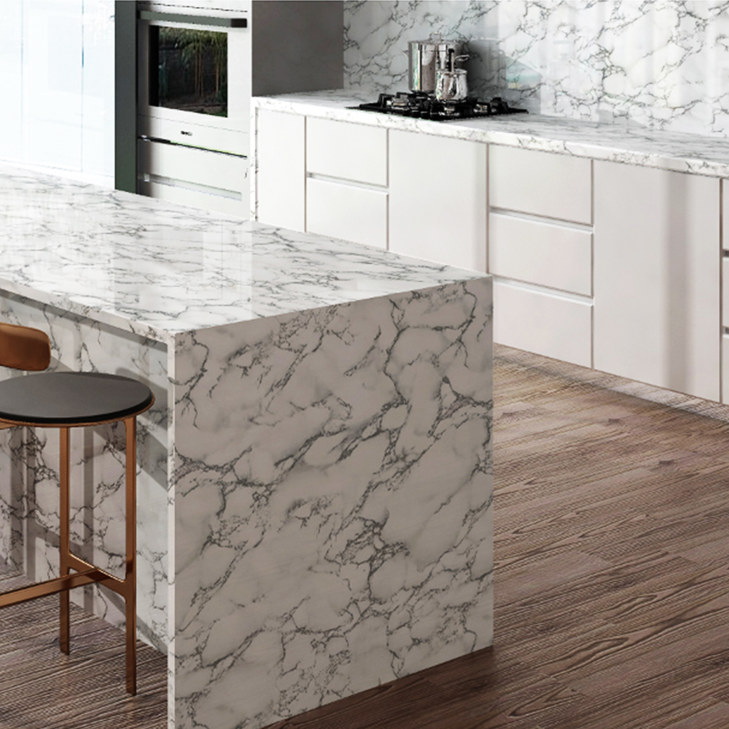 Decal vân đá dán tường bếp chống nước dầu mỡ, giấy dán tường giả đá khổ 1.2mx0.5m