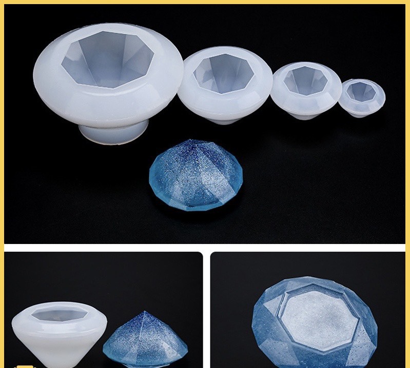 Khuôn silicon làm trang sức hình kim cương,mặt dây chuyền, resin handmade