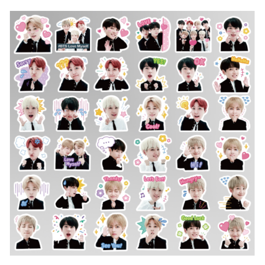 Bộ 40 Sticker BTS siêu đáng yêu