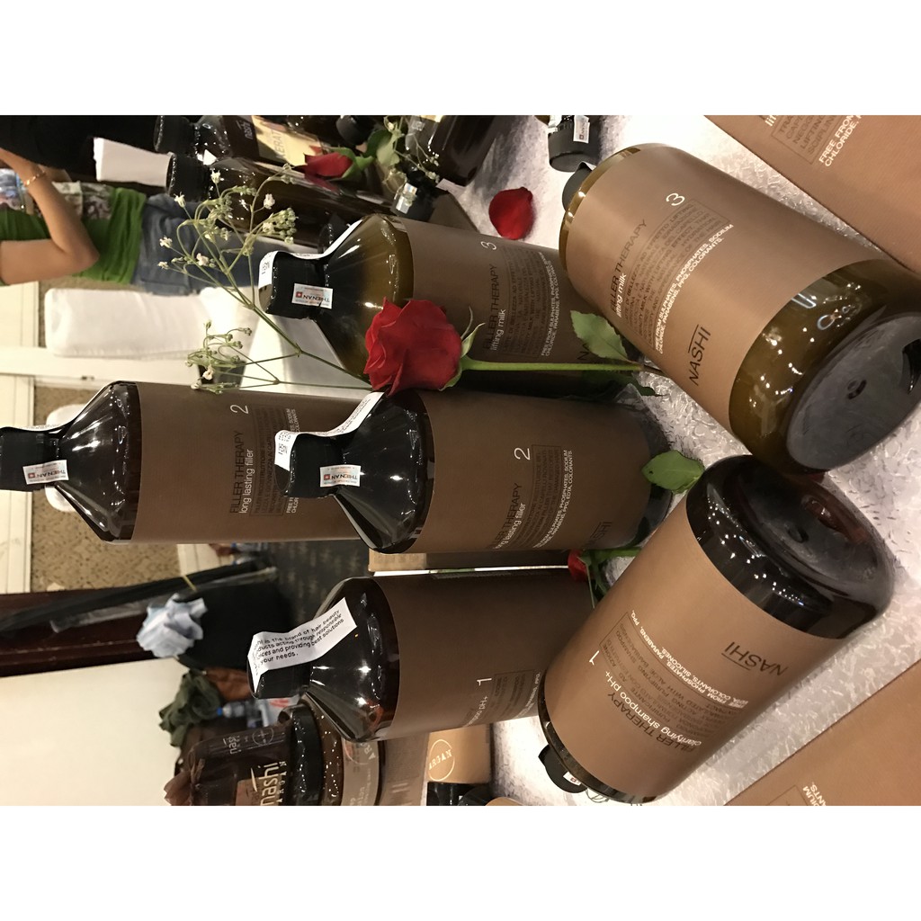 Bộ combo cặp dầu gội đầu chuẩn salon siêu phục hồi tóc filler therapy argan 1000ml*2 ❤❤❤❤❤❤