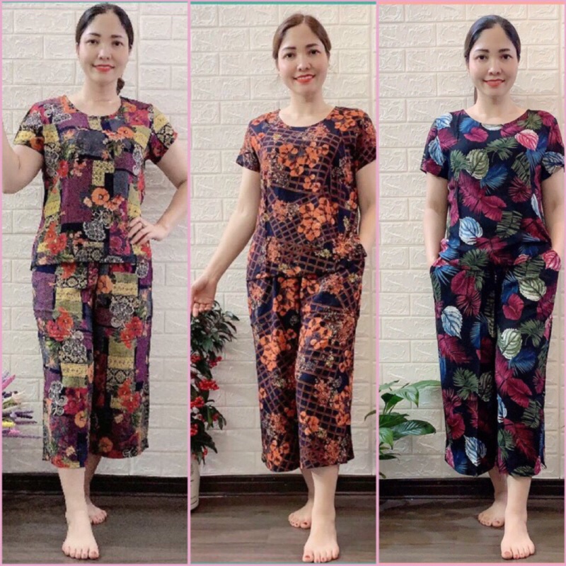 Bộ lanh anh thư ống sớ mặc nhà, bộ tniên cho mẹ cho bà cho người lớn tuổi