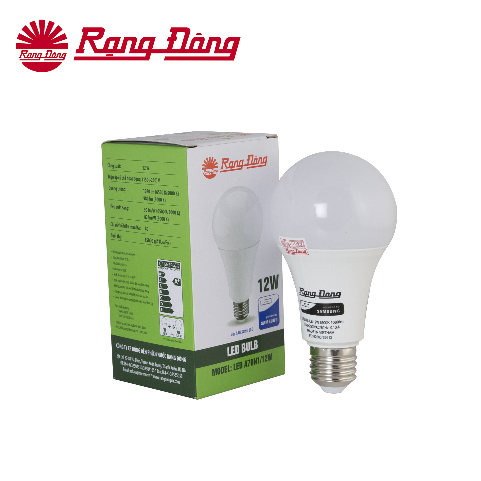 Bóng đèn led bulb tròn a70n1 12w