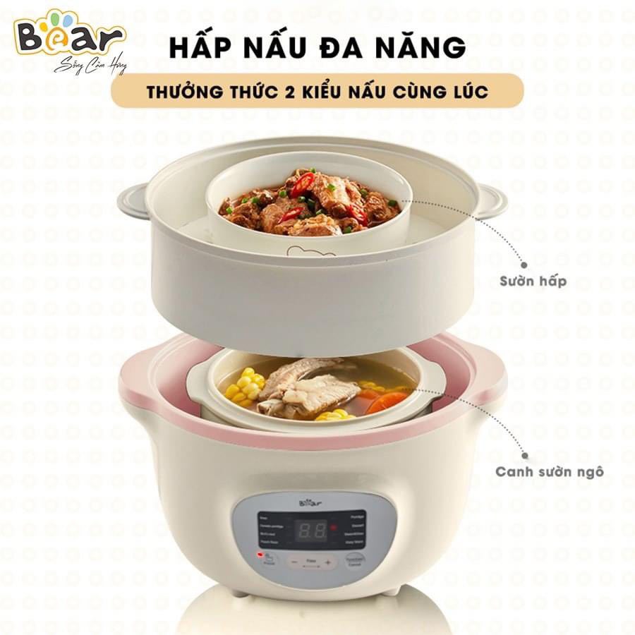 Nồi nấu chậm thố đất tử sa 2.5l -1,6l bear ,nồi nấu đa năng ,nấu hầm đa năng ,nồi nấu cháo chậm ,nồi hầm đa năng bear ,nồi chưng yến. chưng yến, thố tử sa, hàng chính hãng, chế độ hẹn giờ linh hoạt ,dễ sử dụng