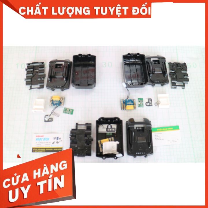 Bộ vỏ mạch pin makita 18v 5s 2p new có đèn báo pin nhận sạc zin