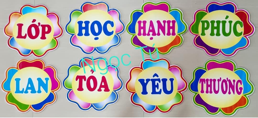 Khẩu hiệu trang trí lớp học a4, a3 .