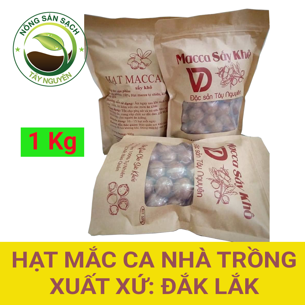 [ 1kg ] Hạt Macca Tây Nguyên - Macca tách vỏ  - Hạt Macca thiên nhiên Cao cấp Thơm ngon Hạt to  - Tây Nguyên Granden