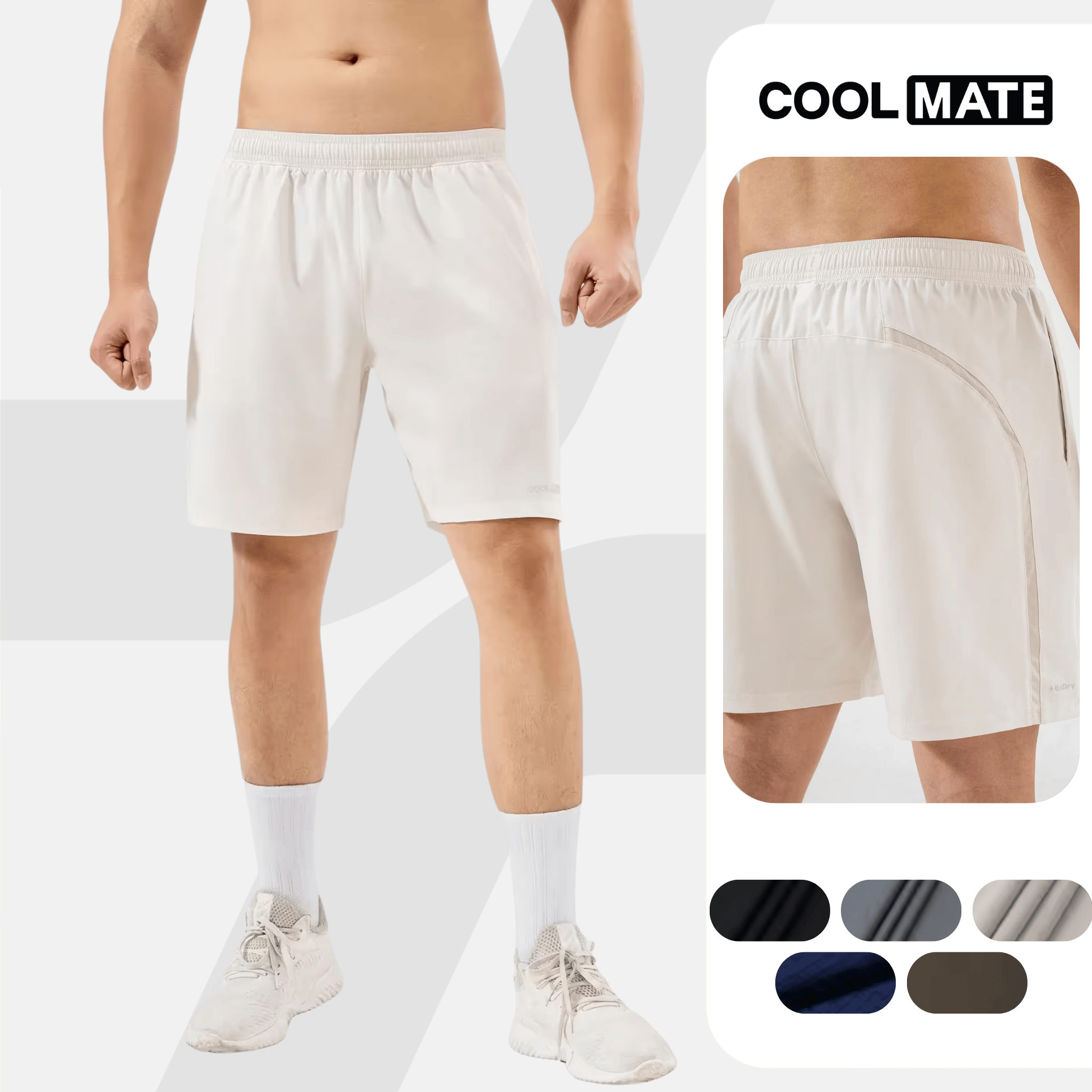 Quần Shorts thể thao nam 7 inch đa năng tập Gym, Tennis, Pickleball (có túi khoá kéo) thoải mái, thấm hút, thoáng khí Coolmate