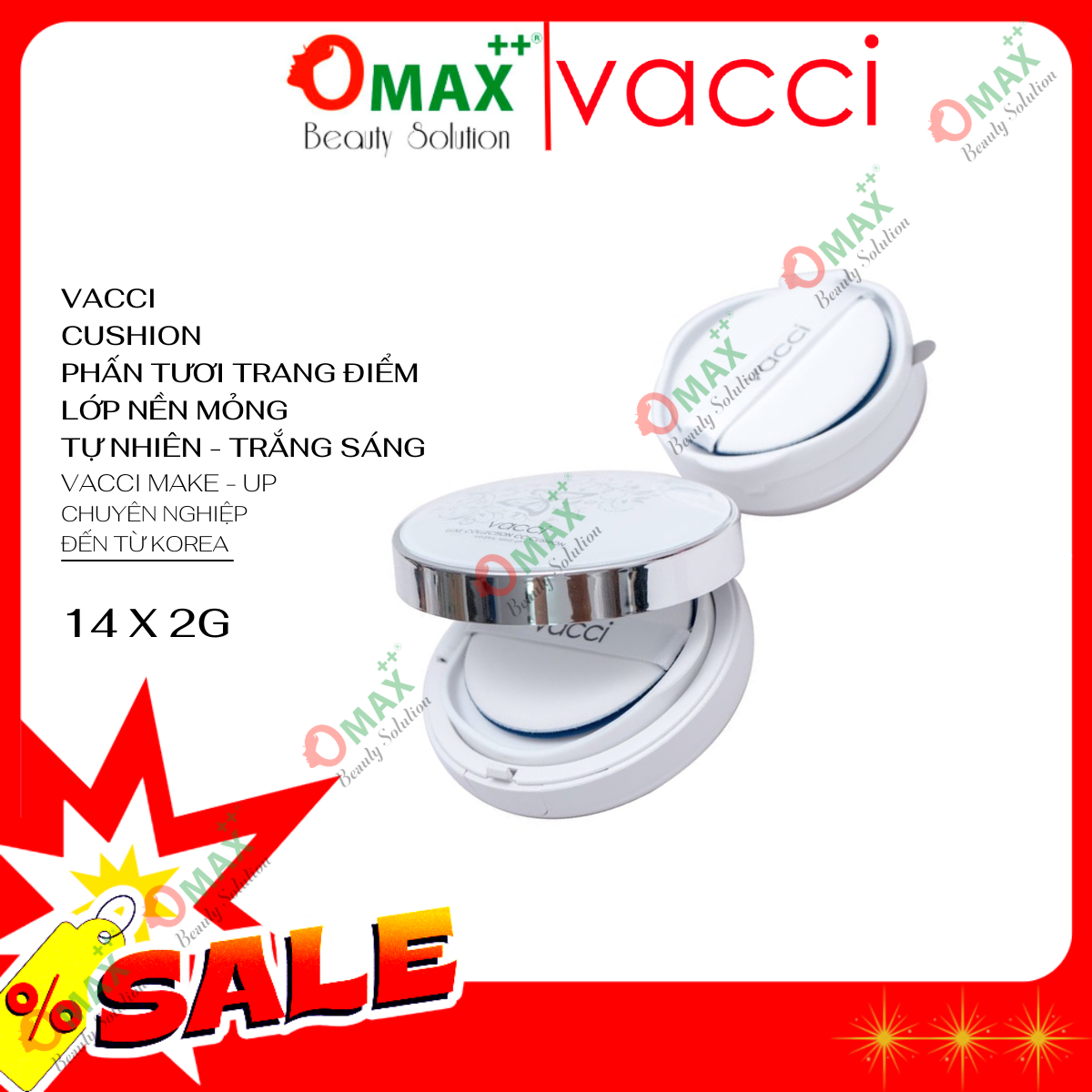 Phấn nước VACCI - dưỡng da cao cấp Vacci CC Cushion SPF50+ PA+++