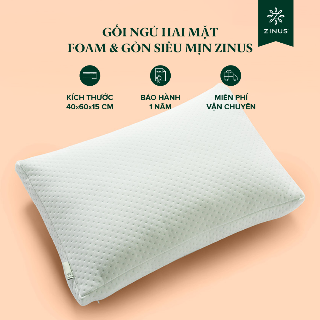 Gối Cao Su Non Kết Hợp Gòn Tơ Tằm - Dual Side Memory Foam Pillow