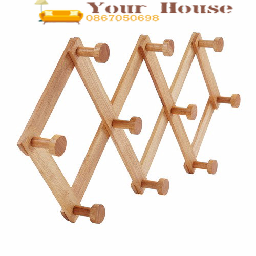 Móc treo quần áo gỗ, móc treo quần áo gỗ gắn tường