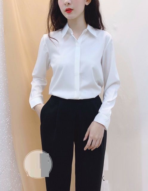 Áo sơ mi trắng dài tay, áo somi nữ đẹp, sơ mi trắng nữ công sở, đi học đi làm