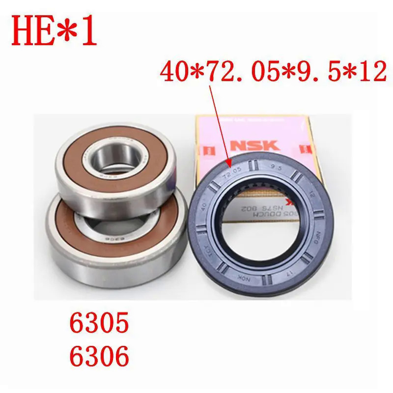 Cho Haier Trống máy giặt con dấu nước (40*72.05*9.5*12) vòng bi 2 cái (6305 6306) con dấu dầu niêm phong các bộ phận Vòng
