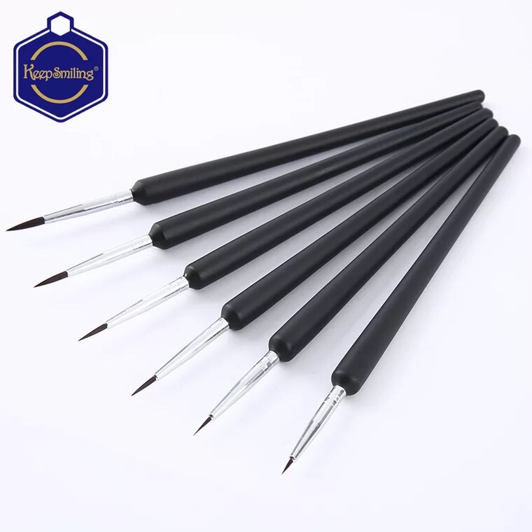 Bộ 6 bút lông cọ tỉa nét nhỏ số 000 - số 3