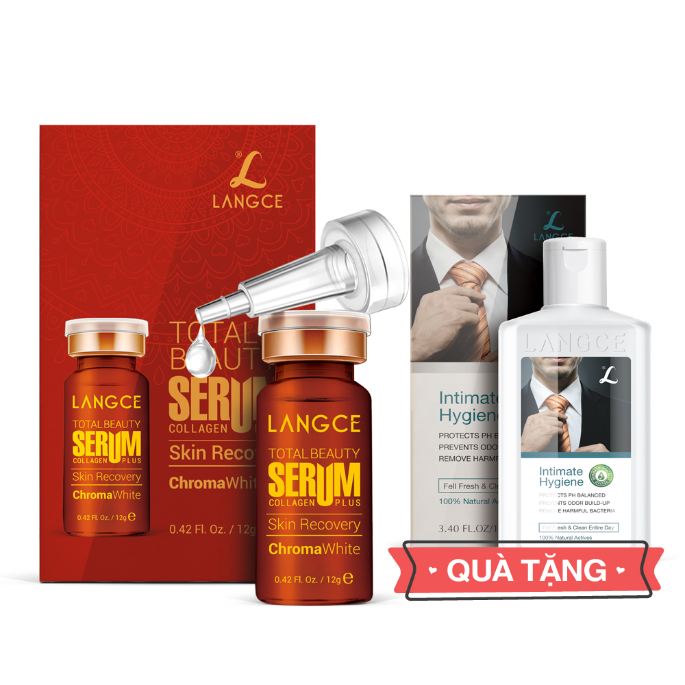 Serum Tảo Biển Đỏ Collagen Chữa Nám - Tàn Nhang - Đồi Mồi 12ml cho Nam TẶNG Gel Vệ Sinh Vùng Kín Nam 100ml LANGCE