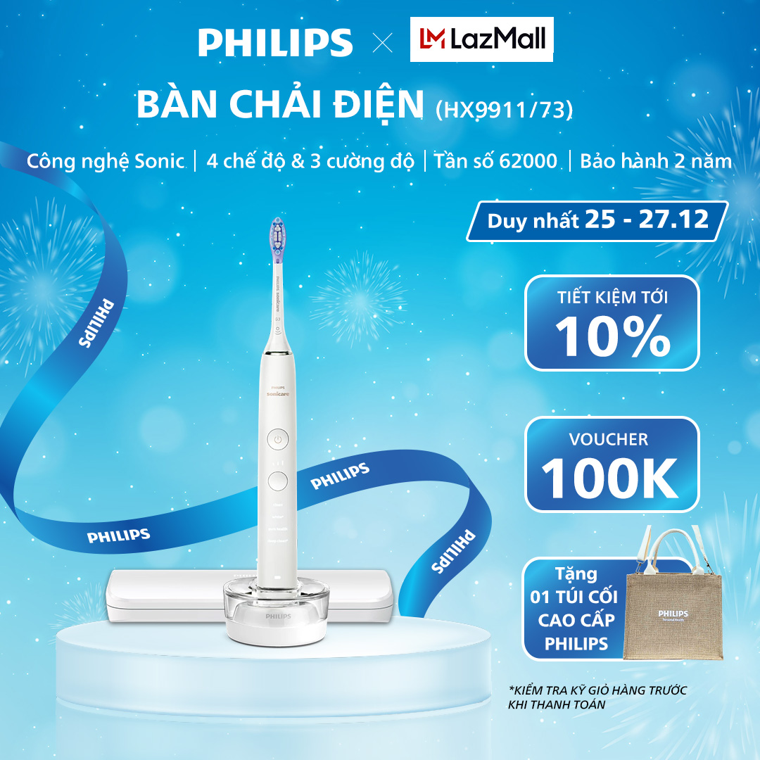  Bàn Chải Điện PHILIPS Sonicare DiamondClean HX9911 73 Công Nghệ Sóng Âm Kết Nối App Bảo Hành Chính Hãng 24 Tháng 