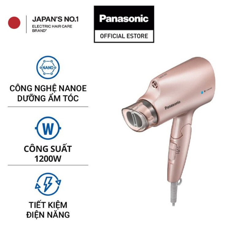 Máy sấy tóc Nanoe dưỡng ẩm, chăm sóc tóc và da đầu Panasonic EH-NA27PN645 – Thiết kế thời trang - Tay cầm gập gọn, dễ dàng mang theo - Công Suất 1200W - Hàng Chính Hãng - Bảo hành 1
