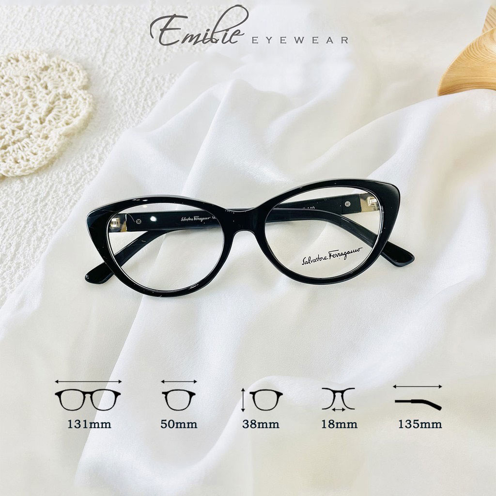 Gọng kính mắt mèo chất liệu bằng nhựa 4 màu sang chảnh Emilie eyewear 8037