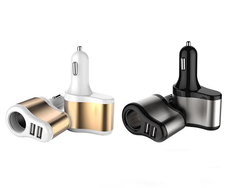 Bộ chia tẩu sạc trên ô tô ra 1 cổng tẩu 2 cổng usb 5v 3.1 a