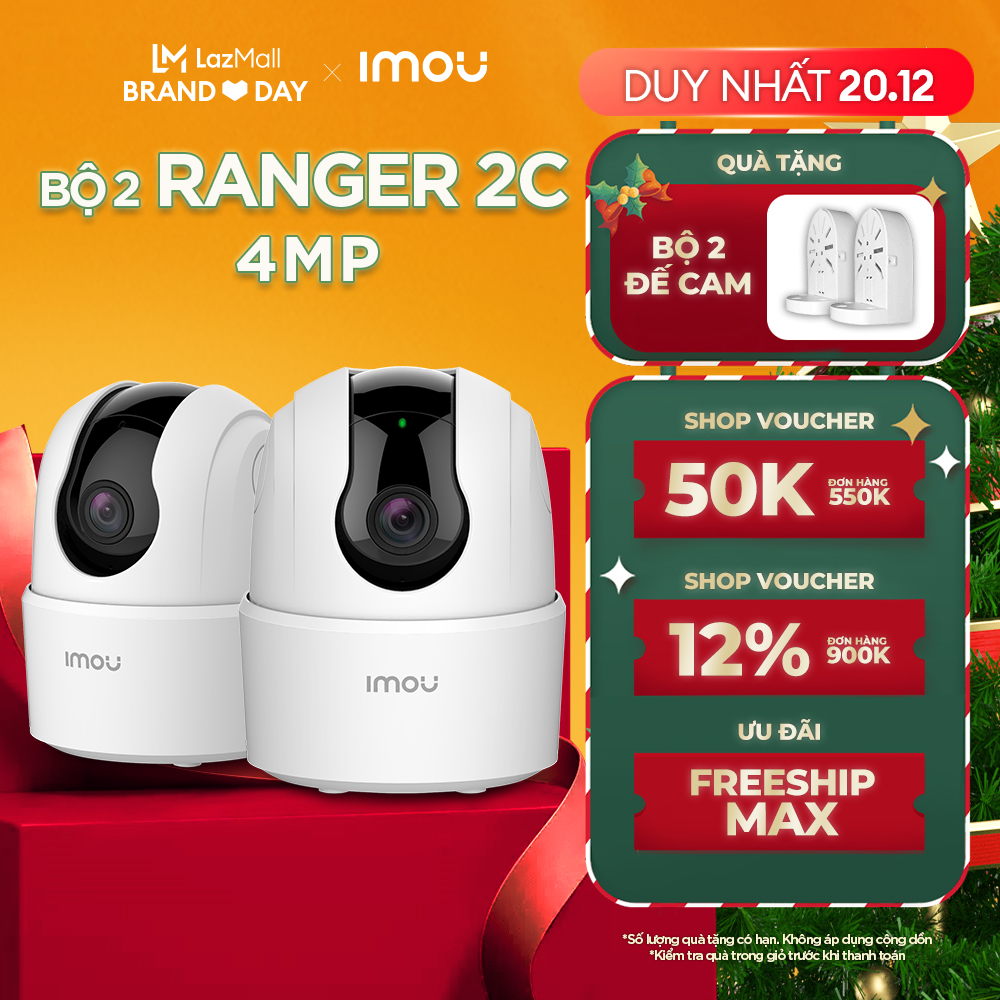 Duy nhất 20.12Bộ 02 Camera Wifi trong nhà Imou Ranger 2C I IPCTA42P