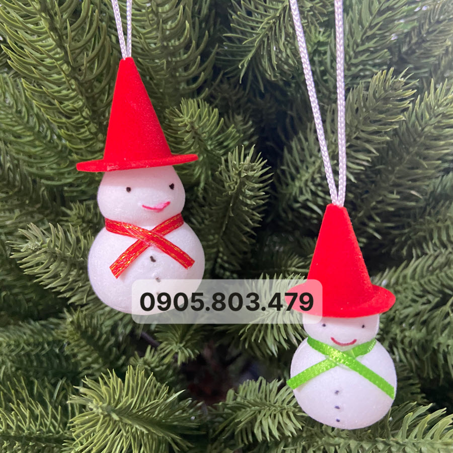 Set 6 người tuyết treo cây thông trang trí noel, treo trang trí giáng sinh 6cm 8cm