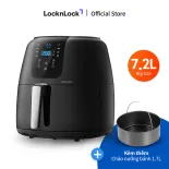 EJF296BLK - Nồi chiên không dầu Lock&Lock Super Jumbo 7.2L - 7 chế độ nấu, Tỏa nhiệt đối lưu 360, Tặng kèm khay bánh - Bảo hành 2 năm