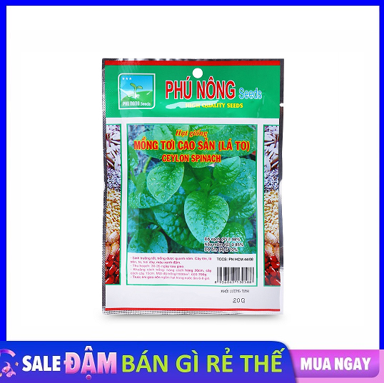 Hạt giống mồng tơi cao sản phú nông 20gr