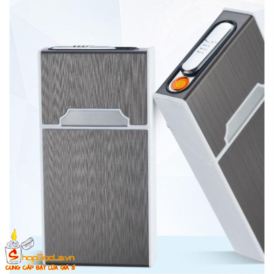 Hộp đựng thuốc điếu dài, hộp đựng thuốc esse đựng 20 điếu kiêm bật lửa điện HD-A5