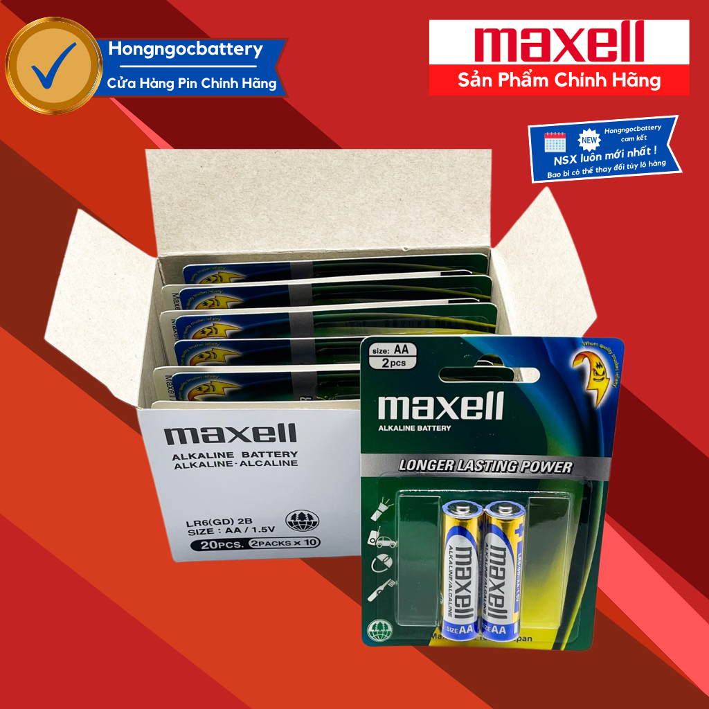 Hộp 20 viên pin aa / aaa maxell alkaline 1,5v - hàng chính hãng