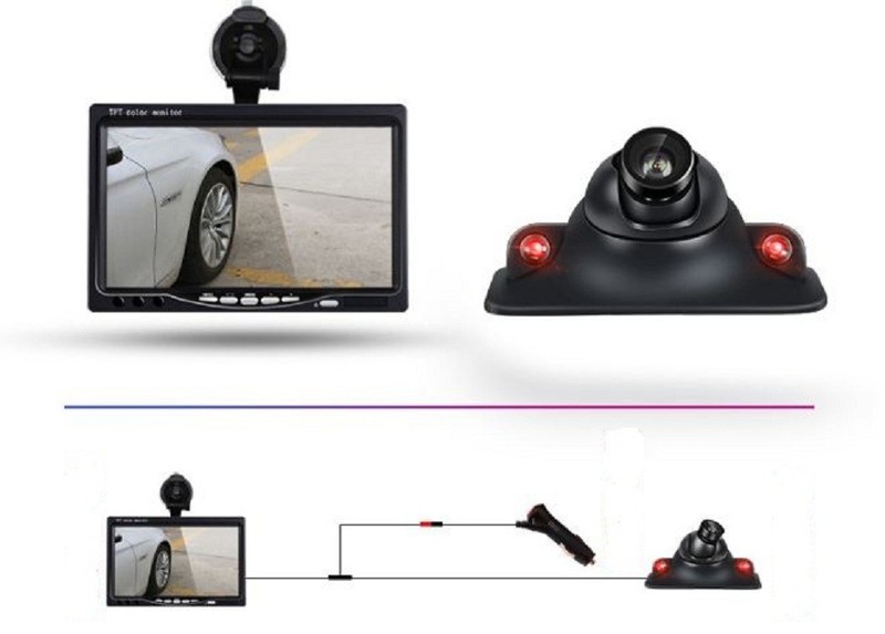 Camera cặp lề không khoan gương màn hình 7inch tặng 1 lọ keo 3.M