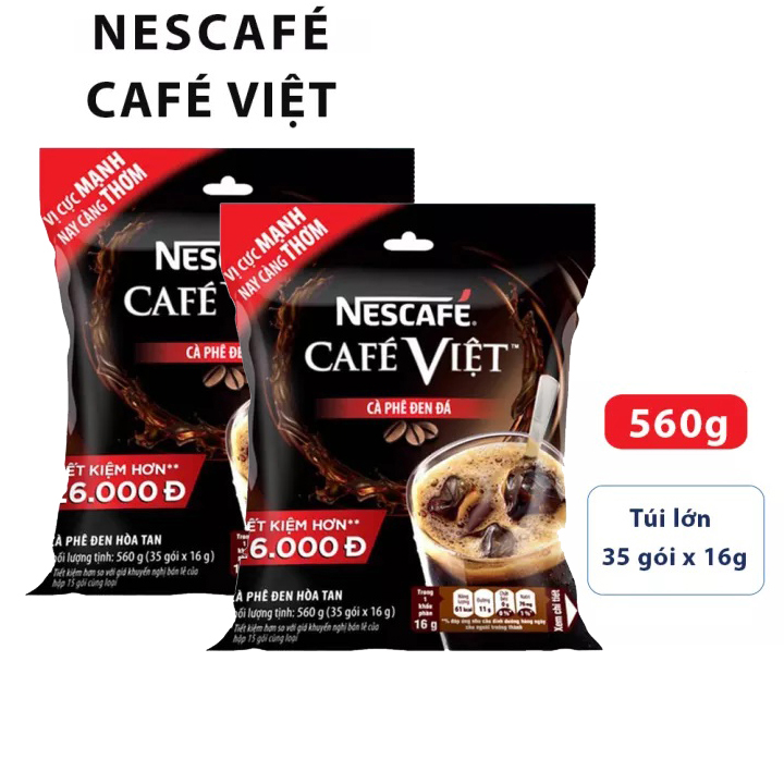 Combo 2 Cà phê hòa tan Nescafé café Việt cà phê đen đá