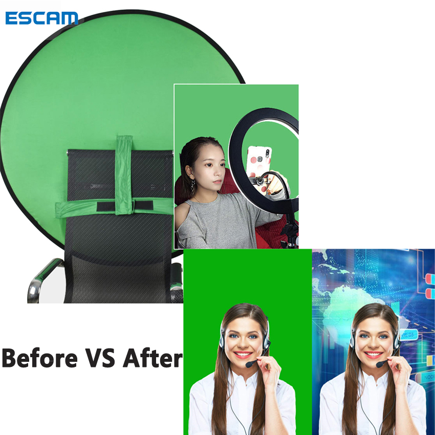 ESCAM Phông Nền Chụp Ảnh Background Phông Nền Màn Hình Màu Xanh Lá Cây Để Chụp Ảnh Phông Nền Thu Gọn Màn Hình Màu Xanh Lá Hai Mặt Cho Hội Nghị Truyền Hình Phóng To Chơi Game