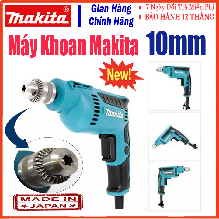 Bộ máy khoan makita máy khoan tường 10 ly máy khoan điện cầm tay mini máy vặn ốc vít cầm tay nhỏ gọn siêu bền sài vĩnh viễn