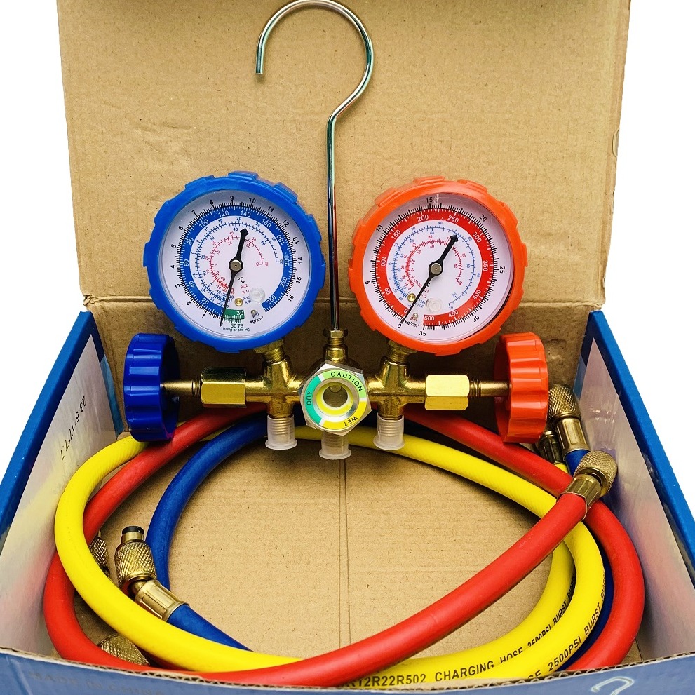 Đồng hồ đo gas đôi kèm dây nạp gas điều hòa chuyên dụng CT536G
