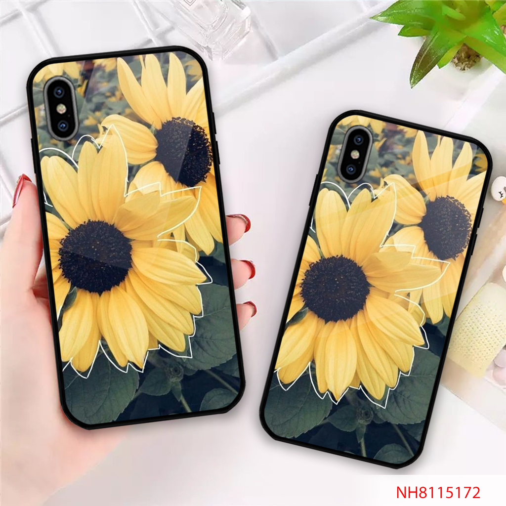 ỐP IPHONE, SAMSUNG TRÁNG GƯƠNG HÌNH HOA HƯỚNG DƯƠNG HAI BÔNG
