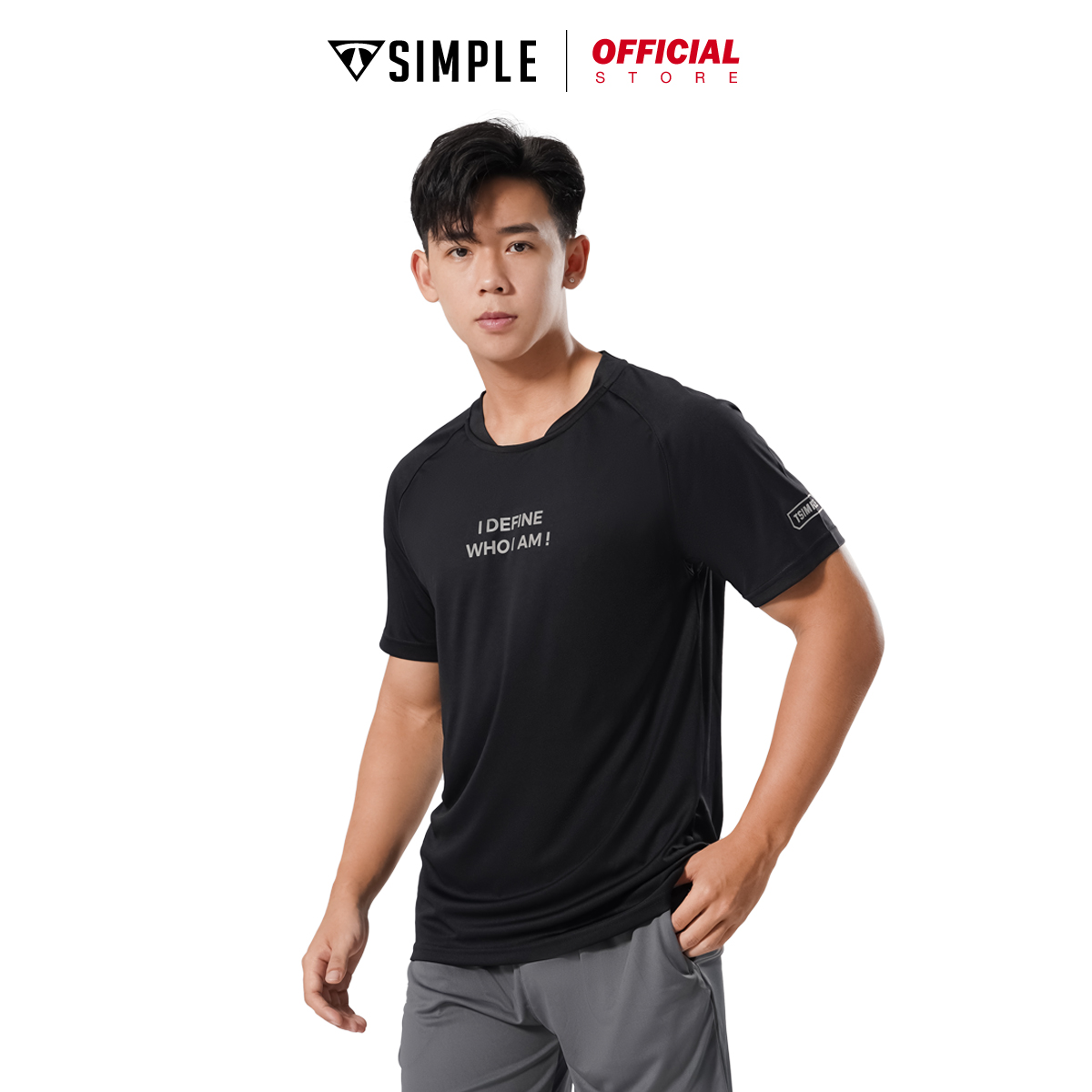 Áo Thể Thao Nam TSIMPLE cổ tròn tay ngắn tập gym vải thun lạnh thoáng mát co giãn chuẩn form AHRBC002.