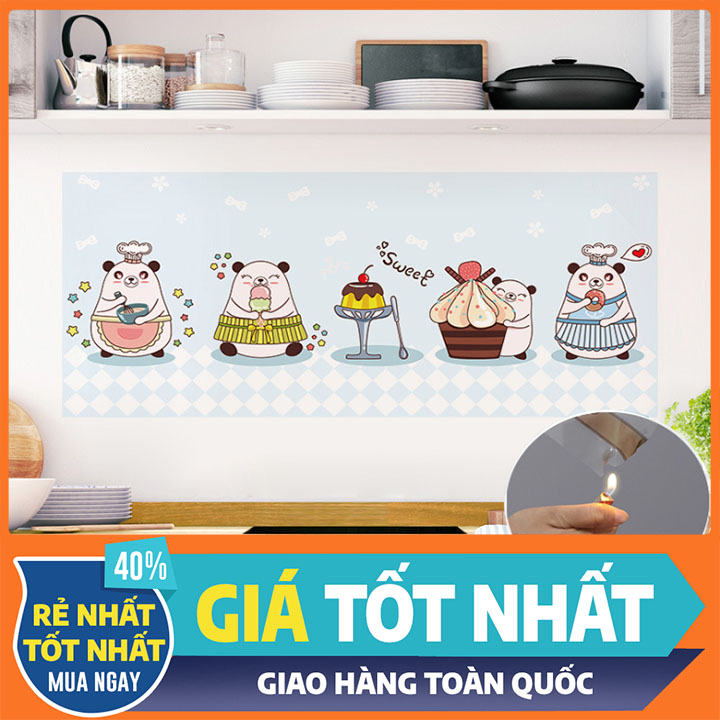 Miếng dán bếp chống dầu mỡ, chống nước, dễ lau chùi nhiều hình siêu xinh và cute mang lại không gian sạch cho bếp nhà bạn