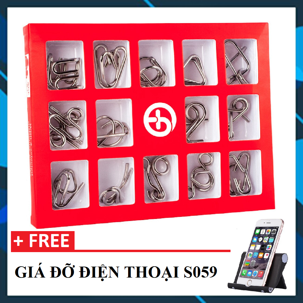 ⚡⚡ [HOT SALE] TRÒ CHƠI TRÍ TUỆ NHẬT BẢN tháo lắp vòng sắt 15 IN 1 (ĐỎ) - TẶNG 1 GIÁ ĐỠ ĐIỆN THOẠI S059 FUNO