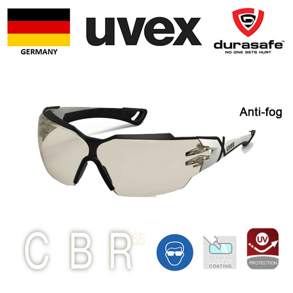 Kính UVEX 9198064 Pheos CX2 – Supravision Excellence sunglare filter White Black có thể dùng cả ngày lẫn đêm, chống đọng sương, trầy xước, hóa chất, tặng kèm hộp và khăn lau kính