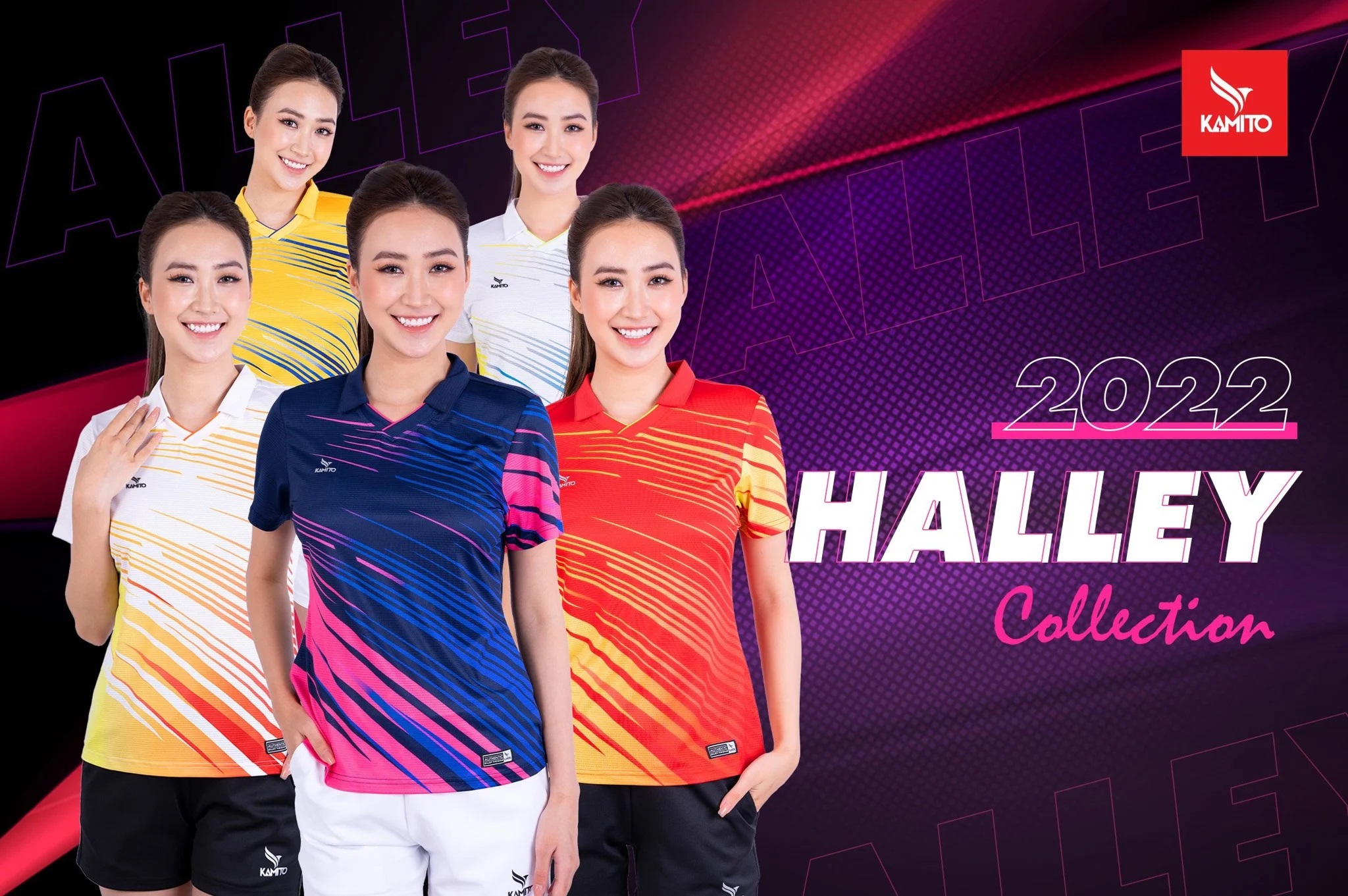 Áo thun thể thao / áo phông Kamito POLO NỮ HALLEY (chính hãng)