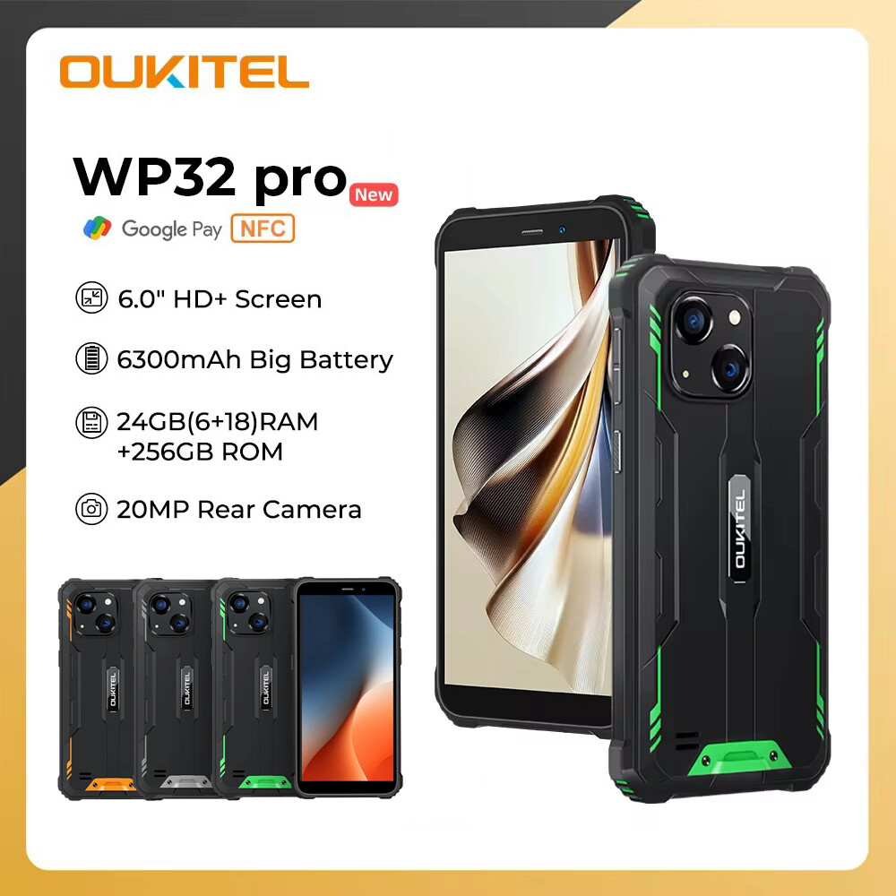 Điện thoại di động chắc chắn Oukitel WP32 Pro, (24GB/ 256GB),Màn hình 6 inch Android 14 bảo hành 12 tháng