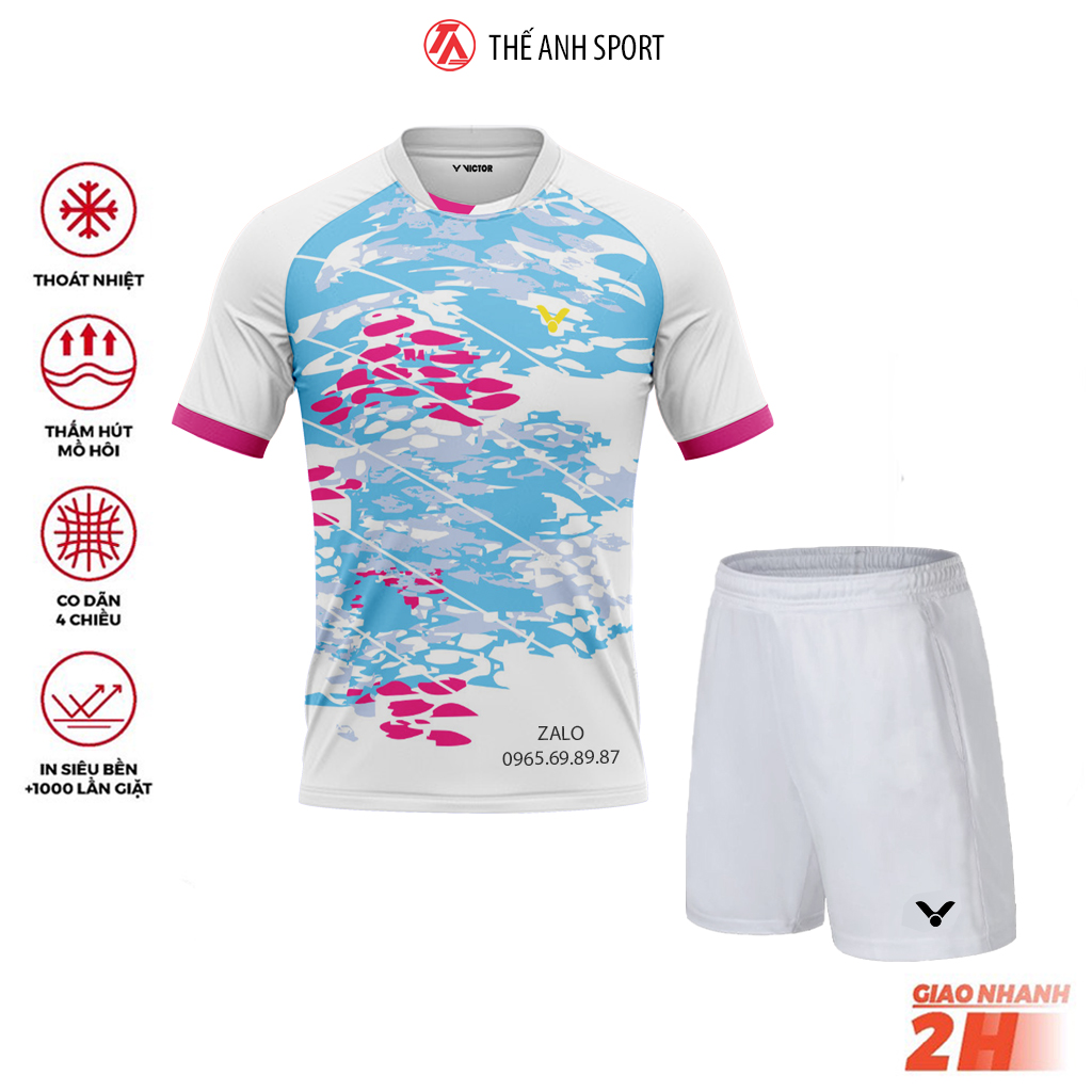 [Hoàn tiền MAX] Áo cầu lông Victor, áo Lee Jii Jia nổi bật chất liệu mát mẻ size M L XL XXL