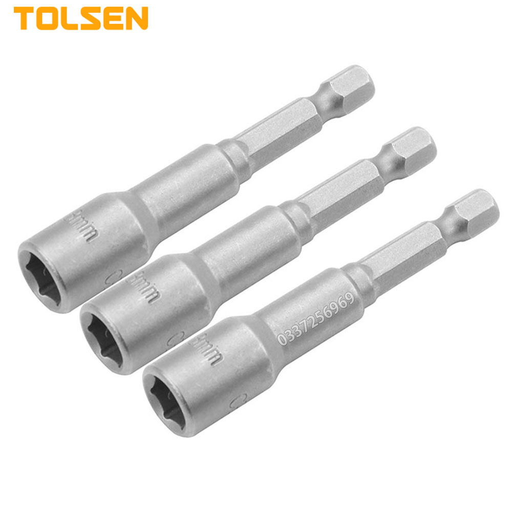 Bộ 3 đầu vít bắn tôn 8mm tolsen - hàng xuất khẩu thị trường châu âu