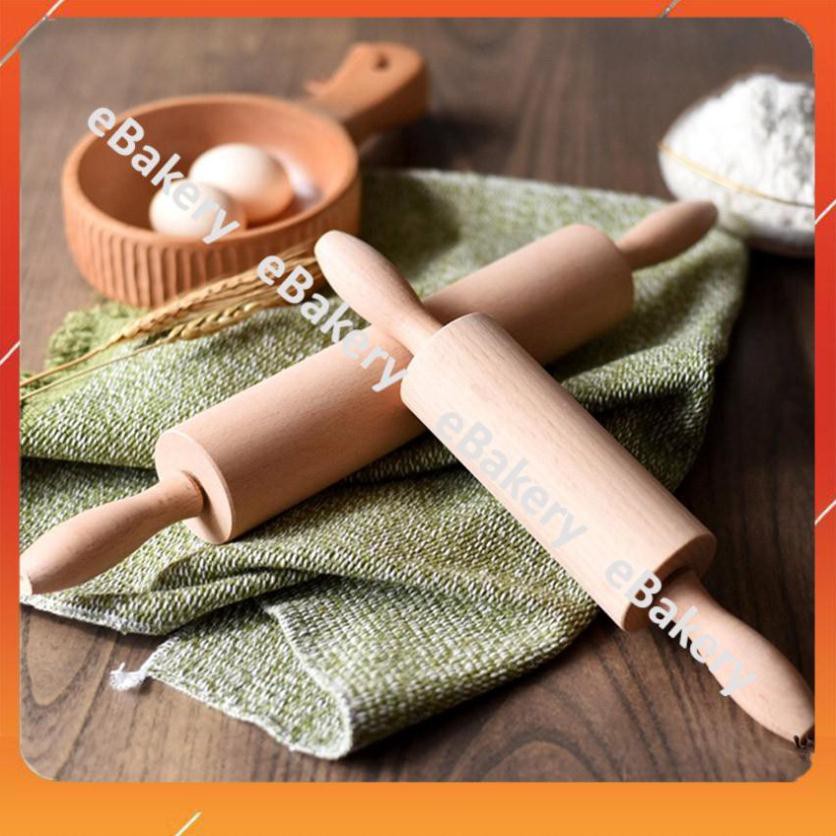 Cán lăn bột gỗ cao cấp có trục xoay 38cm - 42cm - eBakery