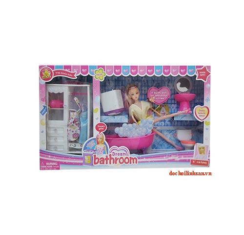 HỘP BÚP BÊ BARBIE PHÒNG TẮM KÈM TỦ QUẦN ÁO