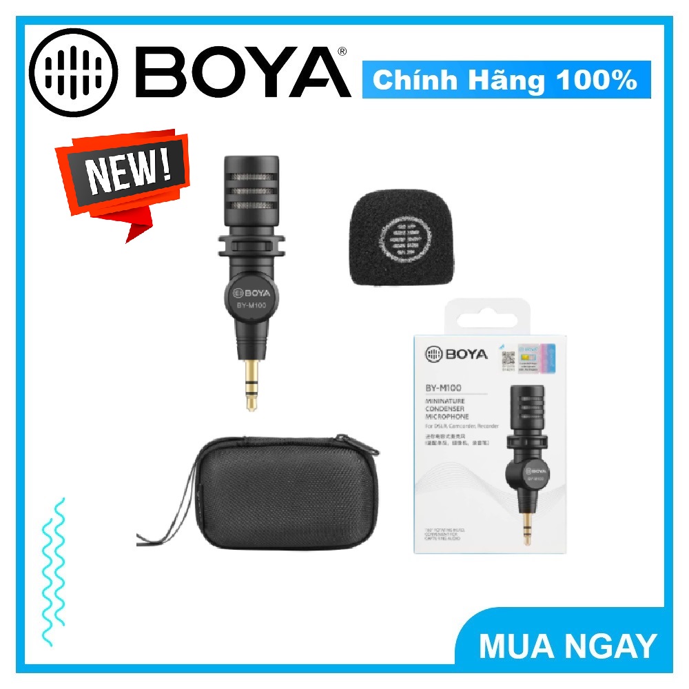 Mic thu âm Cổng 3.5mm TRS dành cho Máy ảnh/Máy quay phim/Máy ghi âm - BOYA BY-M100 (FB335)