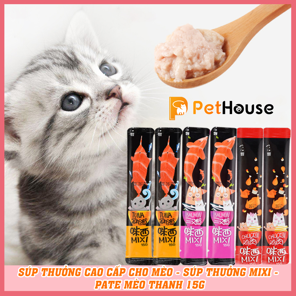 [HCM]Súp thưởng cao cấp cho mèo - Súp thưởng Mixi - pate mèo thanh 15g