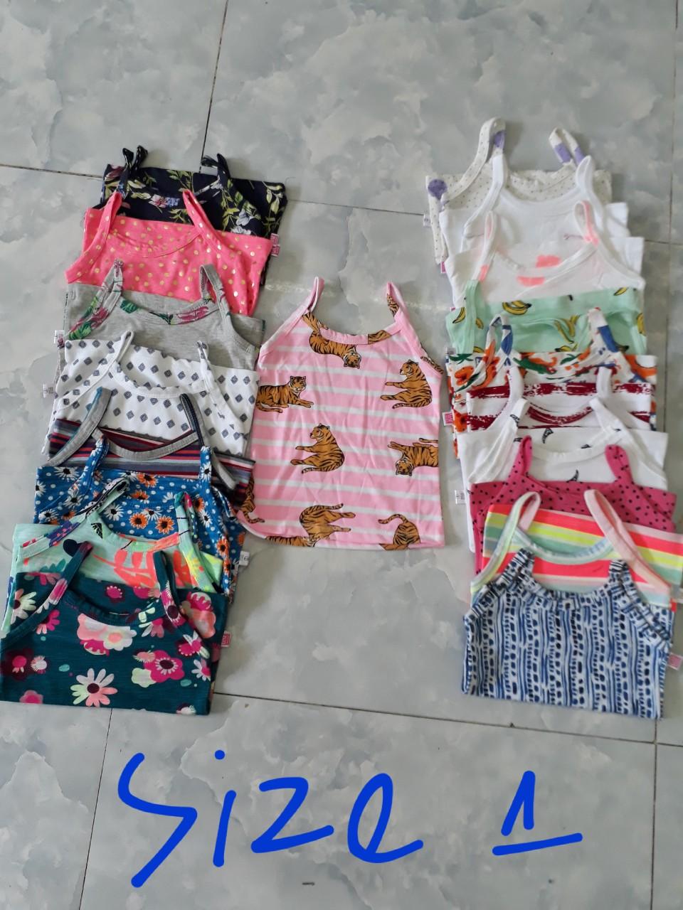 Combo 3 Áo hai dây cotton cho bé Gái từ 7-35kg