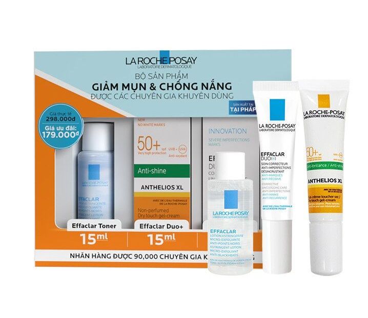 Bộ sản phẩm chống nắng và giảm mụn toàn diện La Roche Posay