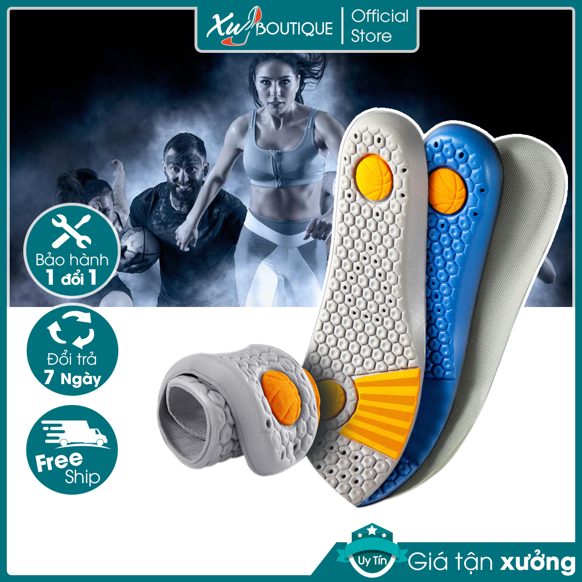 Lót Giày Thể Thao Basketball Đệm Giảm Chấn Cho Giày Nam Nữ